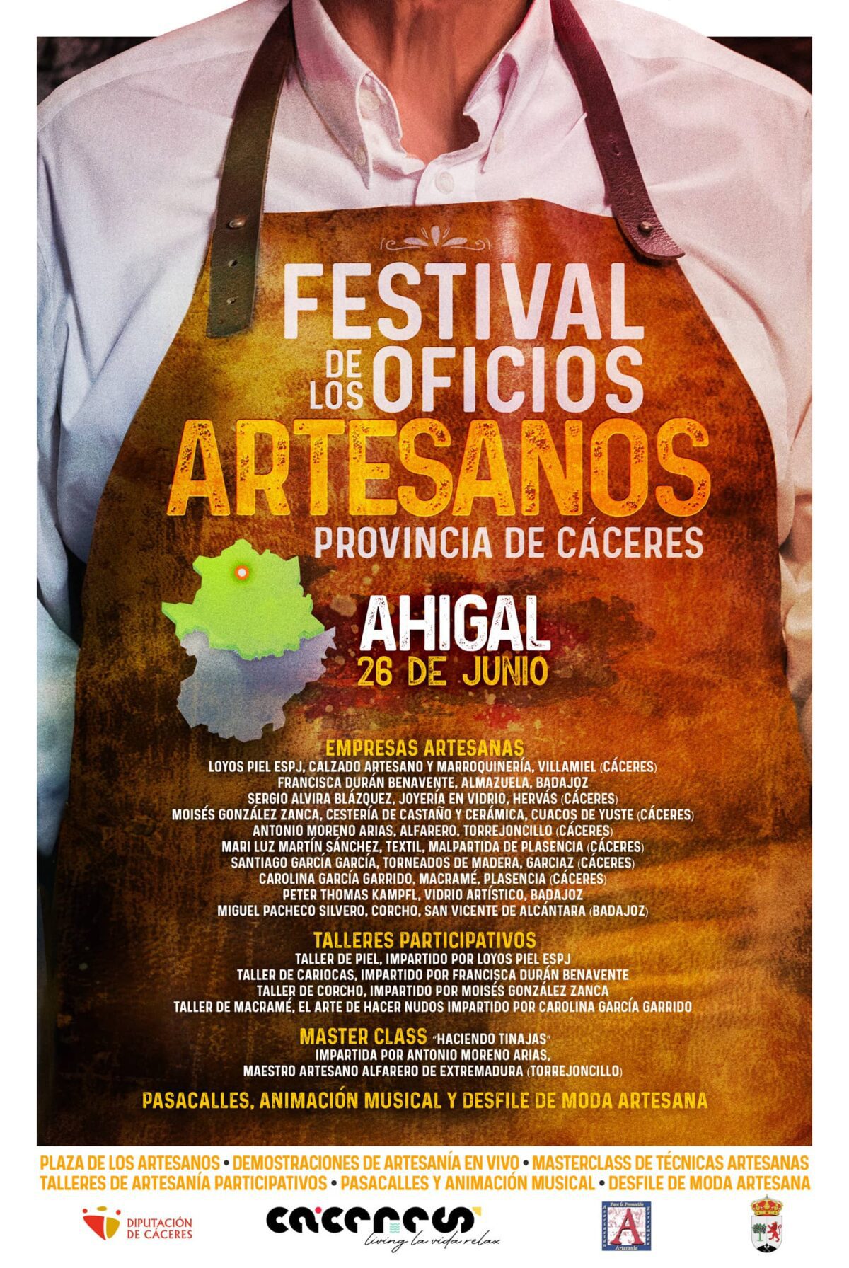 Terminología Ciego probabilidad Ahigal, primera parada del Festival de los Oficios Artesanos de la  Provincia de Cáceres - Artesanex