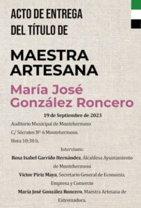 Invitacion Acto Entrega Maestra Artesana