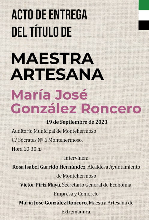 Invitacion Acto Entrega Maestra Artesana